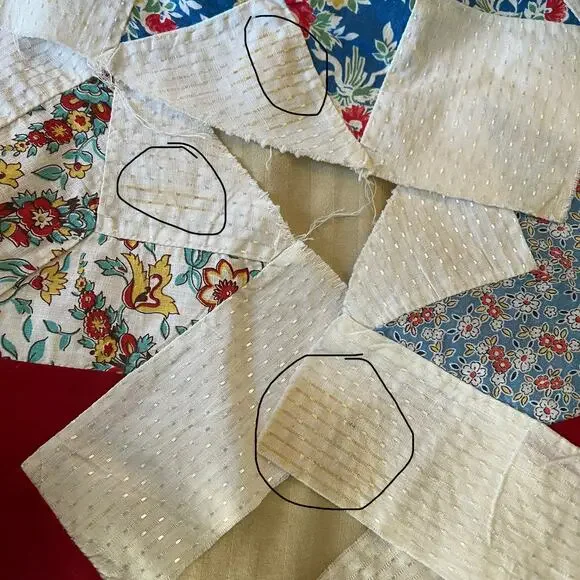 Vintage quilt blocks squares set 20 patchwork basket of flowers primitive 10x10 - Picture 6 of 11